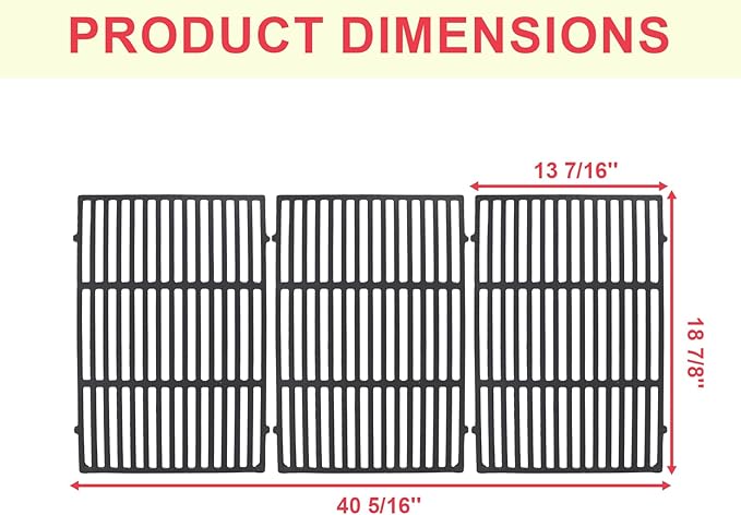 DcYourHome 66803 Genesis II 610 Grill Grates for Weber Genesis GS4 II E-610 S-610 E-640 S-640 Series Replacement Parts, 66096 Grates for Genesis II LX E-640 S-640 Grill Parts, Heavy-Duty Cast Iron
