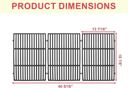 DcYourHome 66803 Genesis II 610 Grill Grates for Weber Genesis GS4 II E-610 S-610 E-640 S-640 Series Replacement Parts, 66096 Grates for Genesis II LX E-640 S-640 Grill Parts, Heavy-Duty Cast Iron