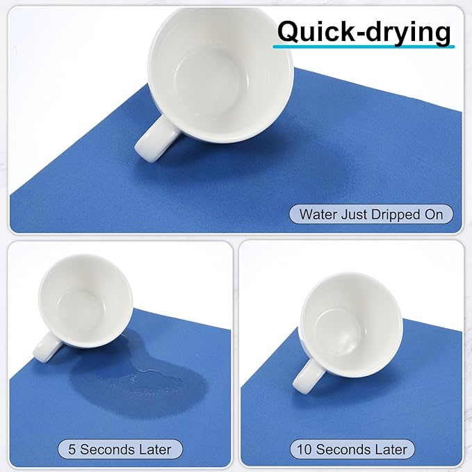 uxcell Silicone Mats for Kitchen Counter, 15.7" x 11.8" Non-Slip Countertop Protector Mat Heat Resistant Coffee Mat Waterproof Table Placemat, Blue