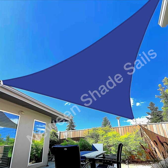 Neween Triangle Sun Shade Sail, Waterproof Blue Color - Image 8