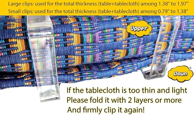 36 Pieces Clear Tablecloth Clips, Durable Plastic Table Cover Holders, Windproof Transparent Clamps for Securing Tablecloths Indoor Outdoor Party, Wedding, Christmas Event, Picnic, Camping(36, Large)