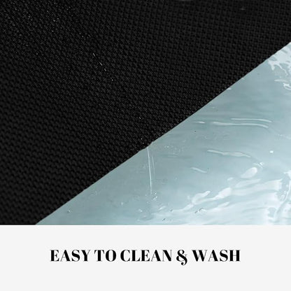Placemats Set of 4 Vinyl/Plastic Woven Place Mats for Kitchen Table Indoor/Outdoor Washable Placemat Wipeable Dining Table Mats (Full Black,4)