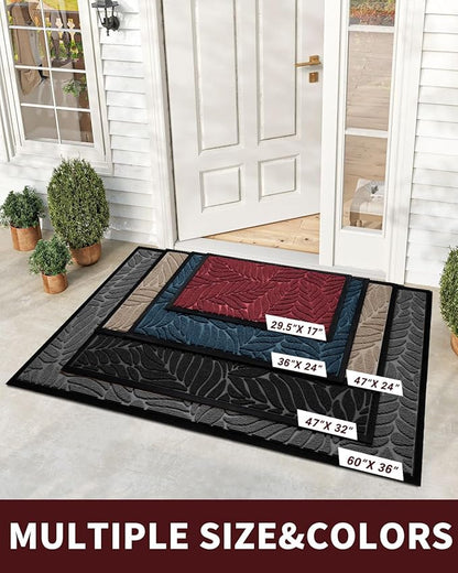 Yimobra 47x32 Large Door Mat Outdoor Indoor, All-Season Waterproof Door Mat Outside Entrance, All-Weather Non-Slip Outside Doormat for Garage Patio Entryway, Red