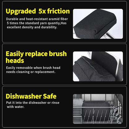 Grill Brush Bristle Free,(Only Replaceable Cleaning Head No Grill Brush)-Black