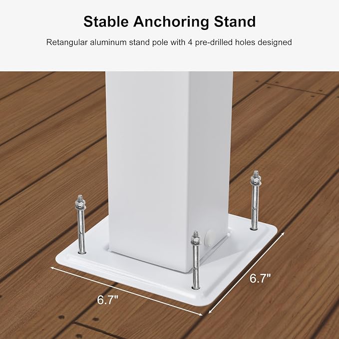PURPLE LEAF Outdoor White Pergola 10' x 13' w/Bulb Lights, aluminum frame stays - Image 6