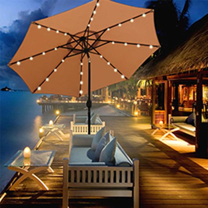 9 ft Solar Umbrella, 32 LED Lighted Patio Umbrella, Table Market Umbrella - Image 5