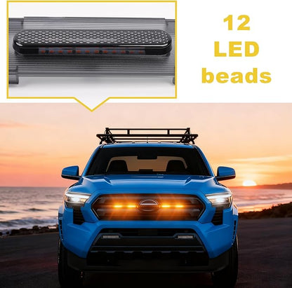 Front Grille Grill Lights for 2024 2025 Tacoma SR SR5 Led Grill Light Accessories,Amber (for SR SR5 only-LED-Amber)