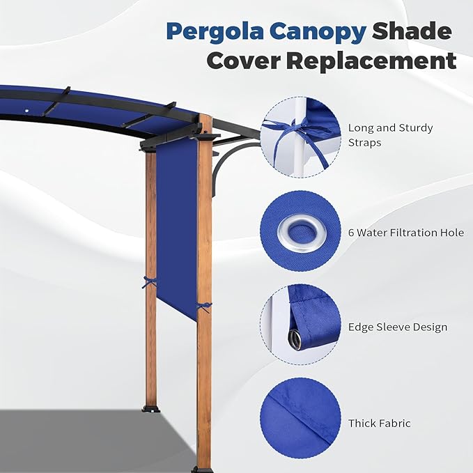 17' x 6.8' Waterproof Pergola Canopy Replacement Cover, Waterproof Polyester - Image 6