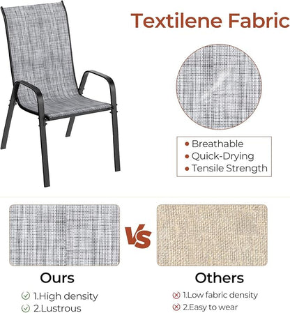 TLSUNNY Patio Chair, Outdoor Stackable Textilene Chairs Set of 8, - Image 5