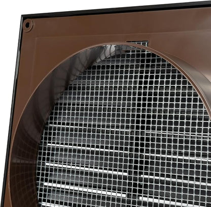 Black 5'' Inch Ventilation Grille - Inside/Outside use - (Flange 4.9''Ø/Cover 6.7''x6.7'') - Air Vent Louver - Exhaust Hood - Available 3 Sizes / 4 Colors.