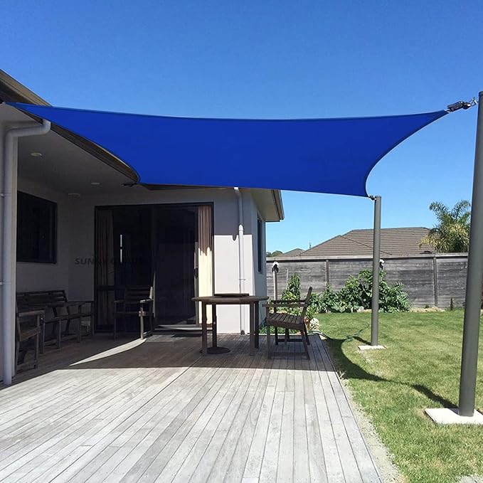 SUNNY GUARD 8' x 12' Rectangle Shade Sail 95% UV Block Outdoor Canopy | Sun by SUNNYGUARD