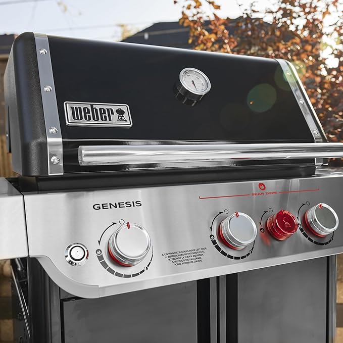 Weber Genesis E-325 Liquid Propane Gas Grill for Outdoor Cooking, 3 Burners, Black