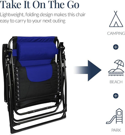 Best Choice Products Oversized Padded Zero Gravity Chair, Folding Outdoor Patio - Image 7