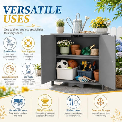 VINGLI 48 Gallon Outdoor Storage Cabinet Waterproof, Compact Weather Resistant - Image 5