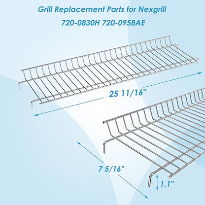 Warming Rack Grill Parts for Nexgrill 720-0830H 720-0958AE 720-0789H, 25.6 Inch Grill Rack Swing Away Grid for Nexgrill Replacement Parts 4 Burner