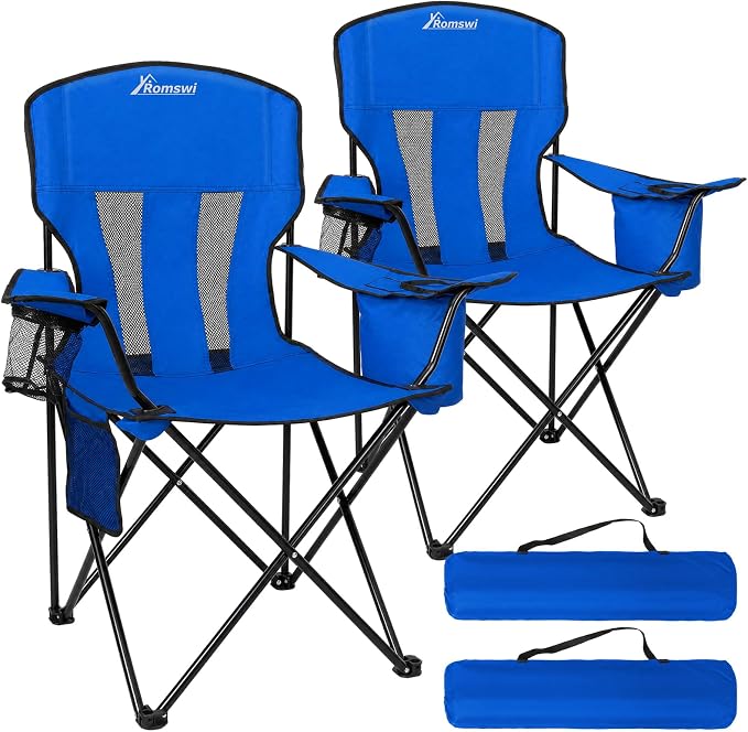 Camping Chairs for Adults 2 Pack, Folding Chair by Romswi