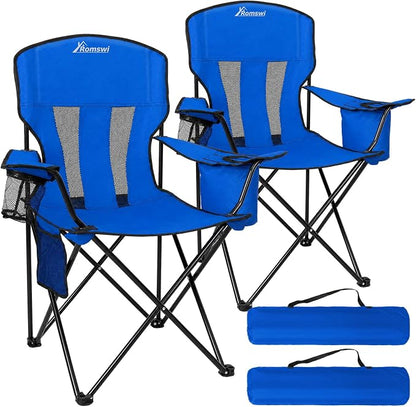 Camping Chairs for Adults 2 Pack, Folding Chair by Romswi