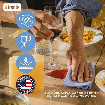 Clear Table Cover Protector, 35.4x70.9 inch, German Quality with 3 Mm Thickness, Stain Resistant Dining Pad with Beveled Edges, Washable Tablecloth, Fitted Clear Desk Cover for Indoor & Outdoor Use