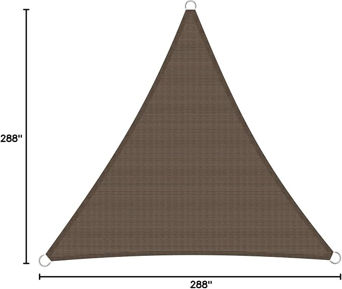 Windscreen4less 24' x 24' x 24' Sun Shade Sail Triangle Outdoor Canopy Cover UV - Image 9