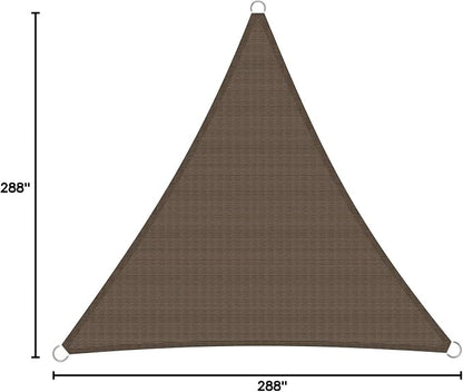 Windscreen4less 24' x 24' x 24' Sun Shade Sail Triangle Outdoor Canopy Cover UV - Image 9