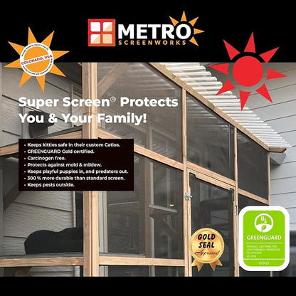Super Screen 20/20 No-See-Um Screen - (84 in x 25 ft) - Weather & Pet Proof Screen - Porch & Patio Screen - Durable Screen Mesh Roll - Window Screen Replacement Bug Mesh - Dog & Cat Proof Screen
