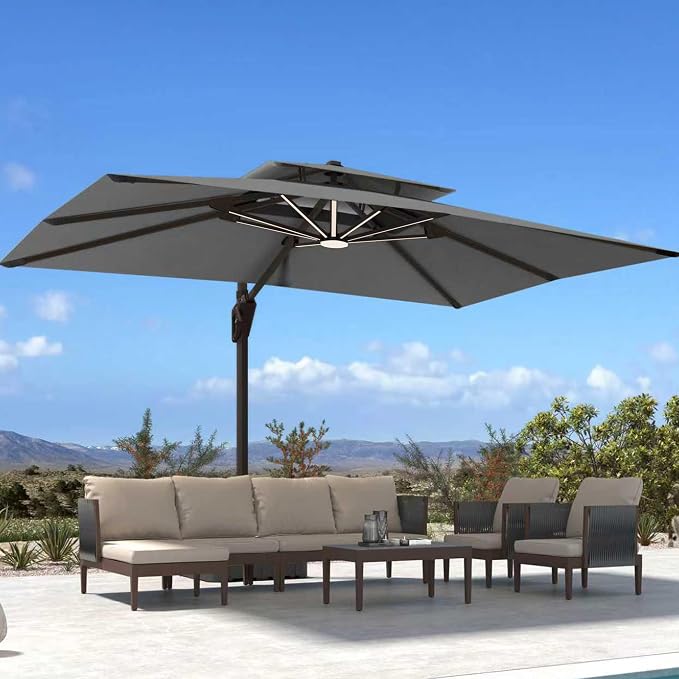 Deconk 10' X 13' Patio Cantilever Outdoor Umbrella by Deconk