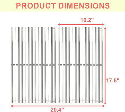 7637 Grill Grates for Weber Spirit and GS4 Spirit II 200 Series Grills Parts Spirit E210 S210 E215 E220 S215 S220, Spirit 2 E210 S210 Replacement Parts, 7MM Stainless Steel (Front Mount Controls)