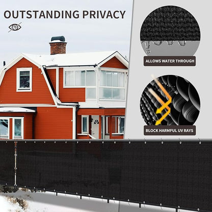 LOVE STORY Custom Size 3'x13' Black Balcony Privacy Screen,UV Block Privacy Fence Screen,90% Shield for Outdoor Pool Garden Apartment Railing