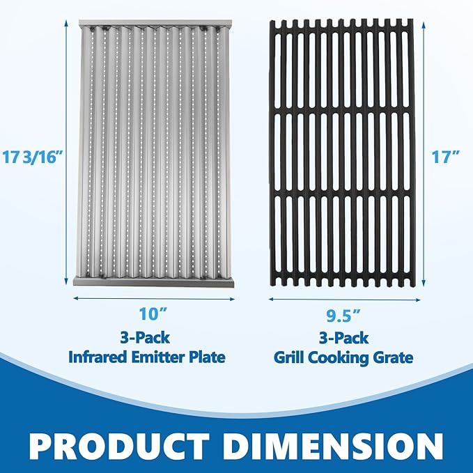 SafBbcue G533-2200-W1 G533-0009-W1 Grill Grates Infrared Emitter Replacement Parts for Charbroil Infrared 4 Burner Grill Parts 463255721 463242716 463242715 463276016 466242715 466242815 463257520