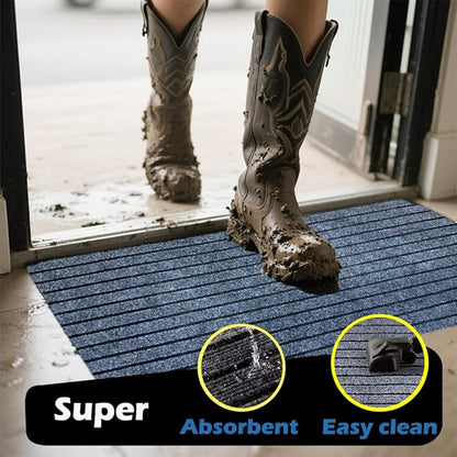 Antenat 2-Pack Door Mat,Low Profile Indoor Outdoor Entryway Mats, Durable Floor Mats for Shoe,Front Door, Home,Patio, Camping, 19.7x39inches, 2-Pack Gray