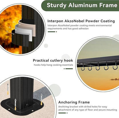 Aoxun Grill Hardtop Gazebo 8x5, Metal Frame Canopy - Image 3