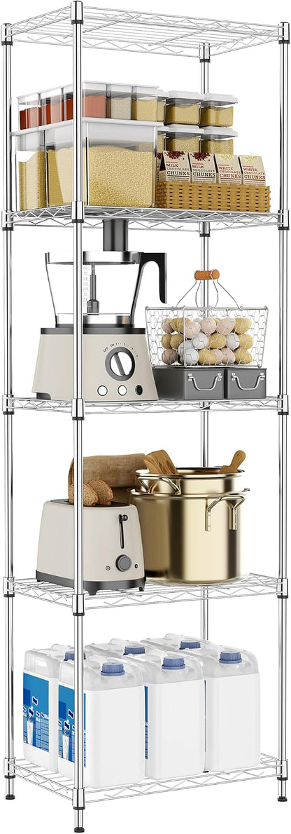 M MZG 5 Tiers Shelf Metal Storage Shelves Wire Rack Closet Organizers by MEIGAOPLASTICANDMETALHKCOLIMITED