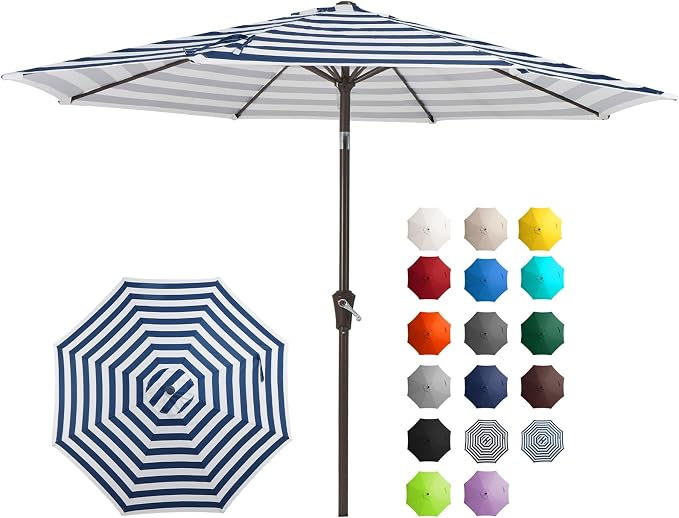JEAREY 9FT Outdoor Patio Umbrella, Market Umbrella by JEAREYOutdoorsCollection