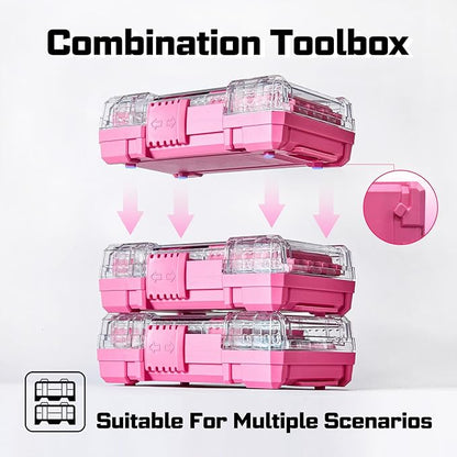 55Pieces Impact Screwdriver Bits Set, Magnetic S2 Steel Phillips/Slotted/Square/Torx Insert Power Bits Tips, Impact Bit Holder and Impact Socket Adapter with Pink Storage Box Case