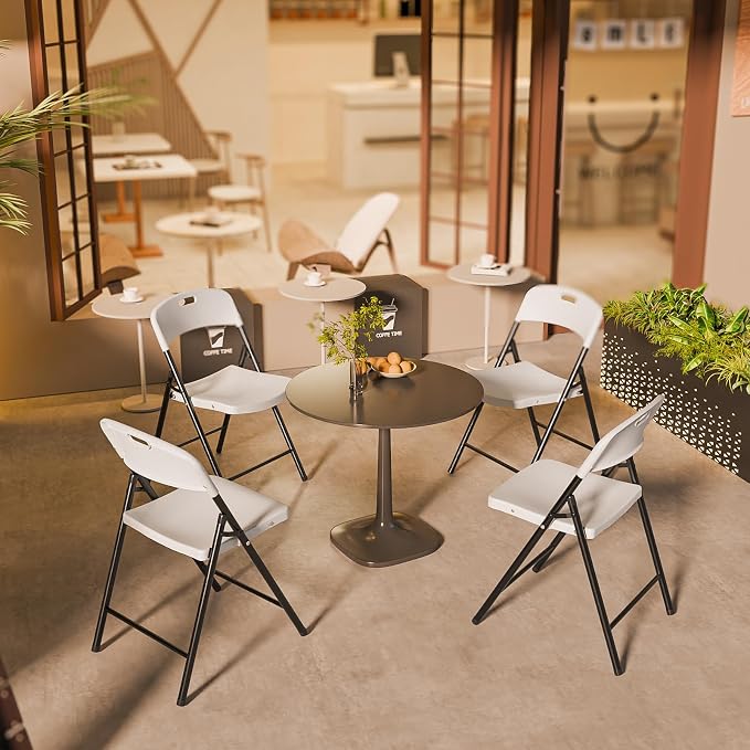 Bonnlo 20-Pack White Plastic Folding Chairs, Portable Seat - Image 8