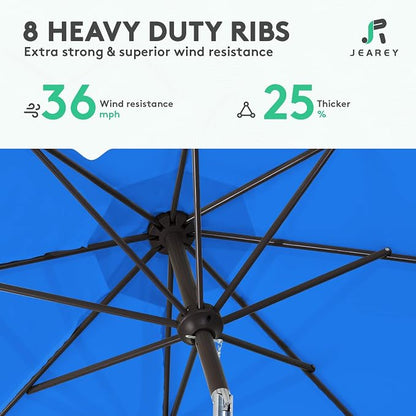 JEAREY 9FT Outdoor Patio Umbrella, Market Umbrella, Royal Blue | Outdoor Table - Image 5