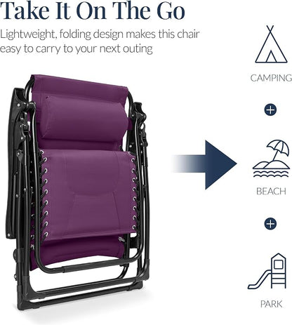 Best Choice Products Oversized Padded Zero Gravity Chair, Folding Outdoor Patio - Image 5