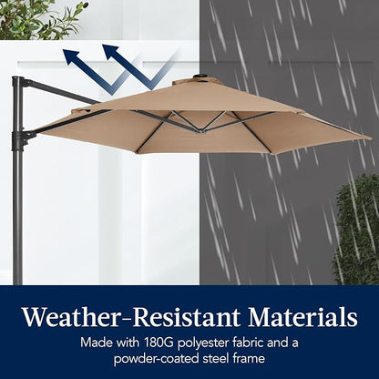 Best Choice Products 10ft Offset Cantilever Hanging Market Patio Umbrella - Image 5