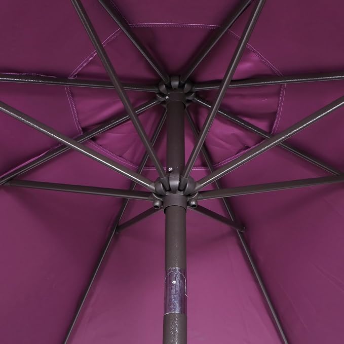 9' Outdoor Patio Umbrella, Outdoor Table Umbrella, Yard Umbrella, Market - Image 3