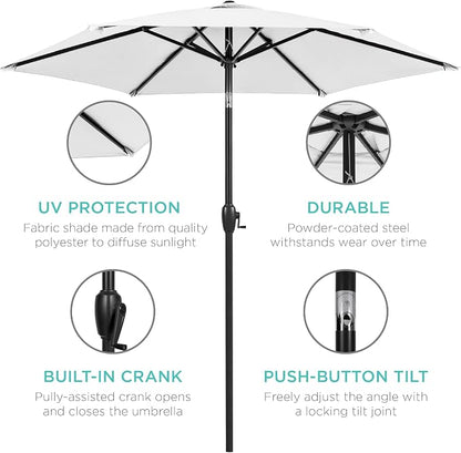 Best Choice Products 7.5ft Heavy-Duty Round Outdoor Market Table Patio Umbrella - Image 5