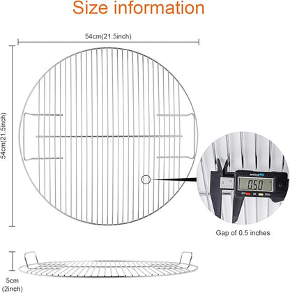 Coolbird 2nd Generation 21.5" Replacement Cooking Grate, Fits 22 inch Weber Charcoal Grills, Kettle and Kettle Premium, Master-Touch, Bar-B-Kettle, Performer【Smaller Gap】