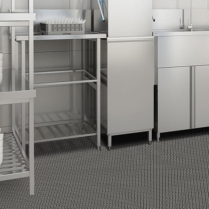 PVC Drainage Floor Mat 3x10Ft, Non-Slip 0.22'' Thick Heavy Duty Mesh Hole Pool Mat, Commercial PVC Mesh Hollow Mats, Outdoor Indoor Rug for Bathroom Patio Bath Shower Wet Area (Grey)