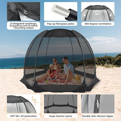 Alvantor Pop Up Screen House Tent, Instant Outdoor Gazebo - Image 4