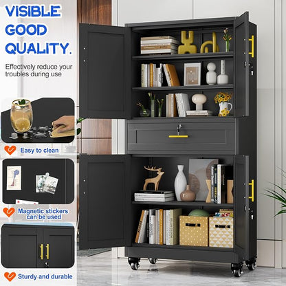 GAIOUS 74” Tall Metal Garage Storage Cabinet - Image 5