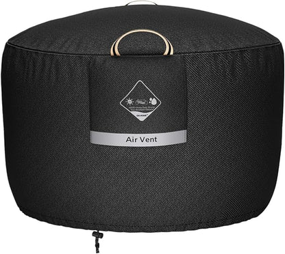 QH.HOME Fire Pit Cover Round Super Waterproof, 36" D X 24" H Outdoor Firepit Cover 600D Strong Tear Resistant, Premium Fading Resistant for Gas Fire Pit