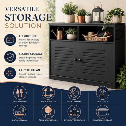 VINGLI Weatherproof Outdoor Storage Cabinet | Outdoor Cabinet - Image 5