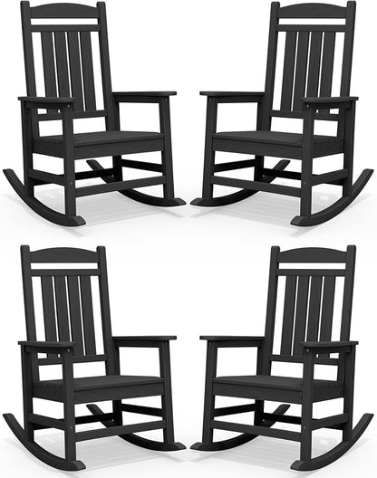 SERWALL Outdoor Rocking Chair Set of 4, Patio Rocking Chair, Porch Rocker by SERWALL