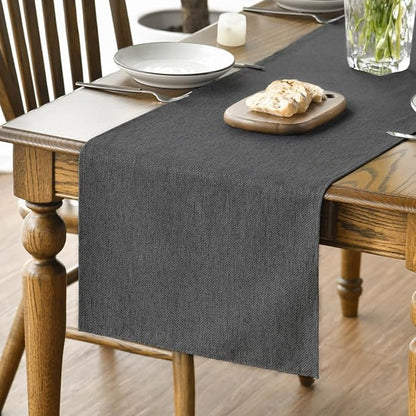 Artoid Mode Grey Table Runner, Seasonal Washable Kitchen Dining Table Decoration for Home Party Decor 13x120 Inch