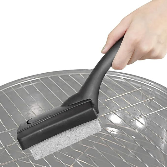 BBQ Grill Brush - Safe Bristle Free Cleaner, Rapid Scrubbing Barbecue Tool, Zero Wire Release Design, Handle for Deep Cleaning Grates, Outdoor Cooking Equipment, Home Restaurant