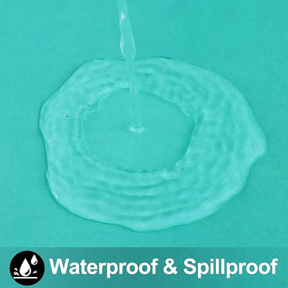 Smiry Round Table Cloth 60 Inch, Waterproof Wipeable Vinyl Tablecloths Protector, Oil Spill Proof Plastic Table Cover for Dining, Picnic, Camping, Outdoor, Teal